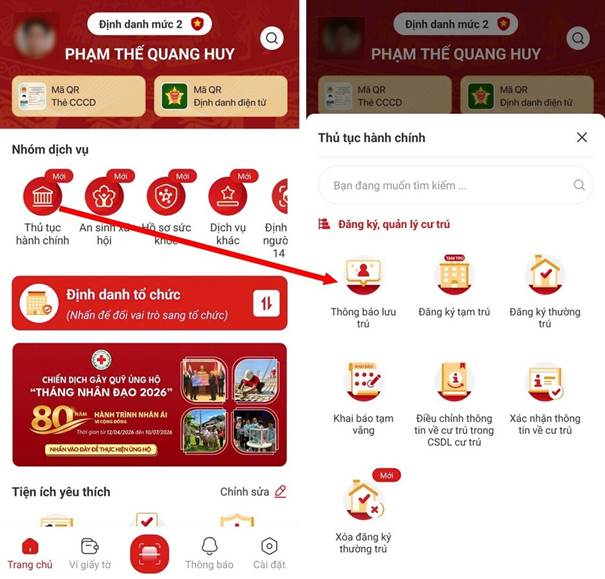 Cách thông báo lưu trú trên VNeID khi có người ở lại qua đêm - 2