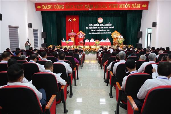  PHIÊN LÀM VIỆC THỨ NHẤT ĐẠI HỘI ĐẠI BIỂU MTTQ VIỆT NAM PHƯỜNG ĐÔNG HẢI LẦN THỨ I THÀNH CÔNG TỐT ĐẸP 