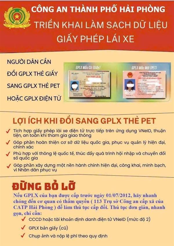 PHƯỜNG ĐÔNG HẢI TRIỂN KHAI KẾ HOẠCH RÀ SOÁT, LÀM SẠCH DỮ LIỆU ĐĂNG KÝ PHƯƠNG TIỆN VÀ GIẤY PHÉP LÁI XE