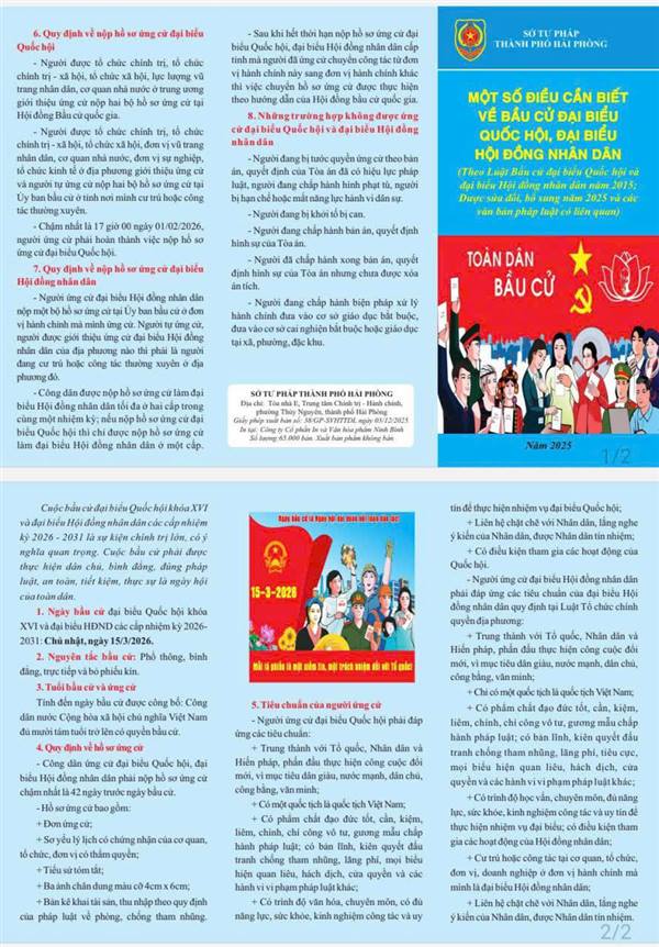 MỘT SỐ ĐIỀU CẦN BIẾT VỀ BẦU CỬ ĐẠI BIỂU QUỐC HỘI, ĐẠI BIỂU HỘI ĐỒNG NHÂN DÂN
