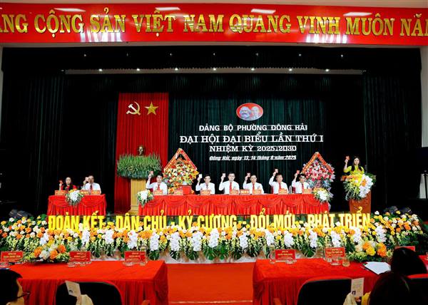 PHIÊN TRÙ BỊ ĐẠI HỘI ĐẠI BIỂU ĐẢNG BỘ PHƯỜNG ĐÔNG HẢI LẦN THỨ I, NHIỆM KỲ 2025-2030
