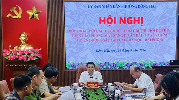 Phường Đông Hải đối thoại với các tổ chức có đất bị thu hồi thực hiện Dự án đường sắt Lào Cai – Hà Nội – Hải Phòng