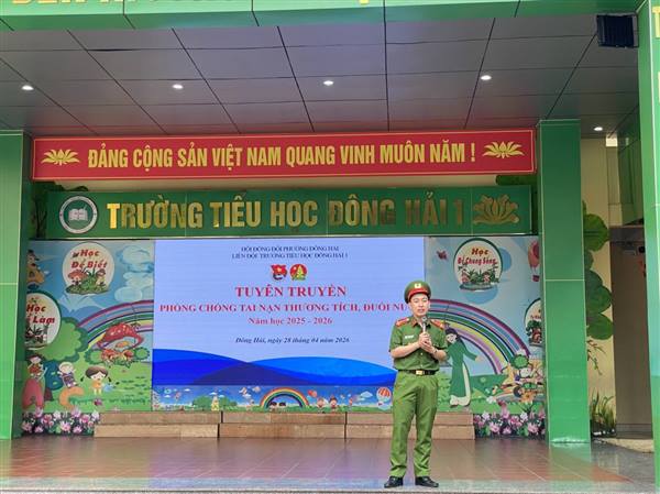 Trường Tiểu học Đông Hải 1 tăng cường tuyên truyền phòng chống tai nạn thương tích, đuối nước cho học sinh nhà trường