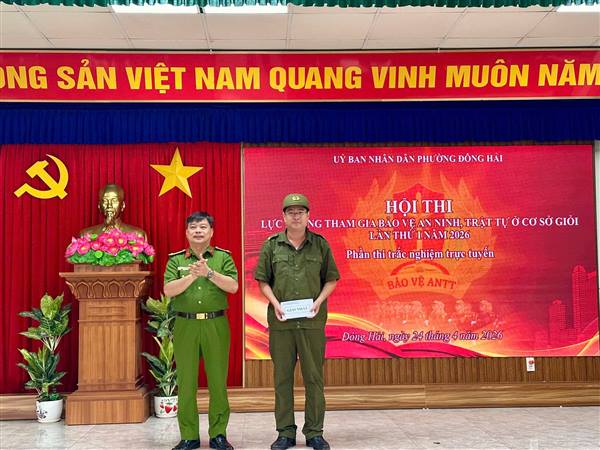 Phường Đông Hải: Gần 100 thí sinh tham gia Hội thi lực lượng tham gia bảo vệ ANTT ở cơ sở giỏi năm 2026 do thành phố tổ chức