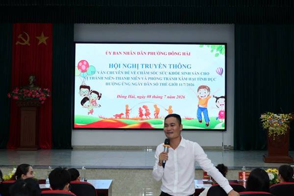 Phường Đông Hải tổ chức truyền thông chăm sóc sức khỏe sinh sản vị thành niên, thanh niên hưởng ứng Ngày Dân số Thế giới 11/7