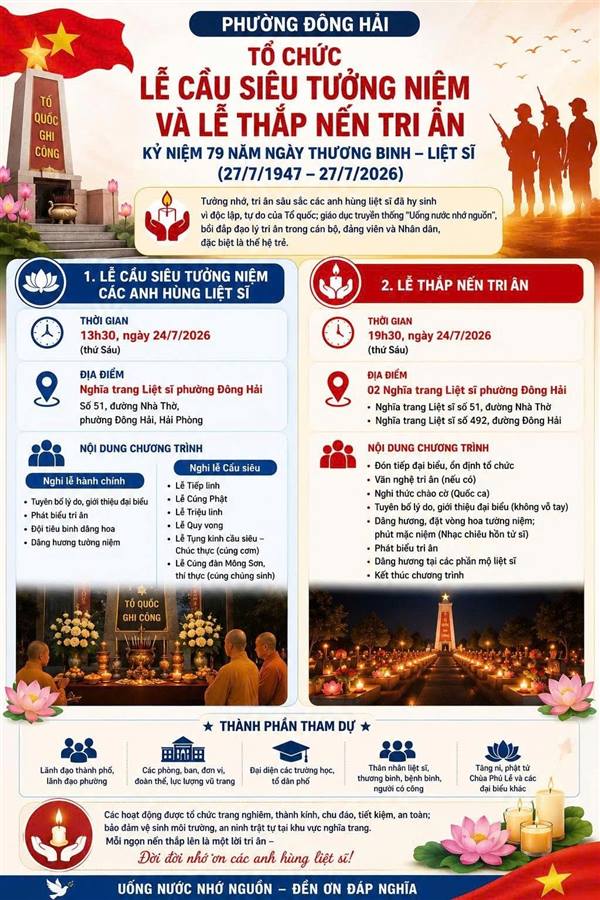 THÔNG BÁO | MỜI NHÂN DÂN THAM DỰ LỄ CẦU SIÊU TƯỞNG NIỆM VÀ LỄ THẮP NẾN TRI ÂN CÁC ANH HÙNG LIỆT SĨ