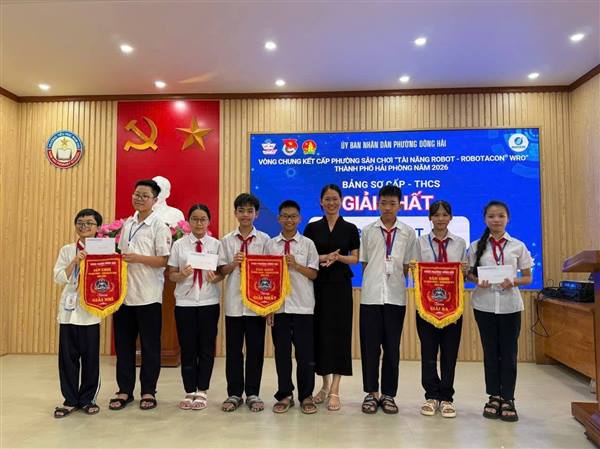 81 học sinh tranh tài tại sân chơi Robotacon WRO phường Đông Hải năm 2026