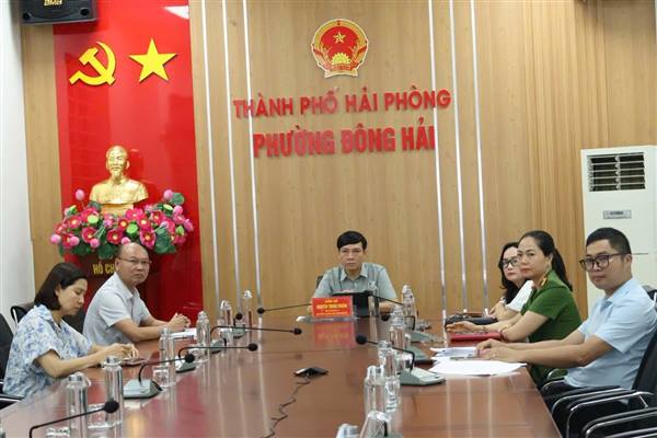 Phường Đông Hải dự họp trực tuyến về tiến độ xây dựng cơ sở dữ liệu đất đai