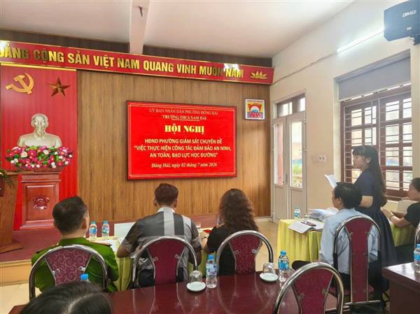 HĐND phường Đông Hải giám sát công tác bảo đảm an ninh, an toàn, phòng chống bạo lực học đường tại các trường THCS