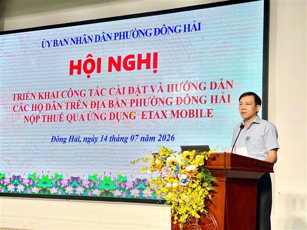 Phường Đông Hải triển khai hướng dẫn cài đặt eTax Mobile phục vụ nộp thuế sử dụng đất phi nông nghiệp trực tuyến