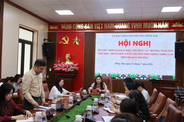 Phường Đông Hải: Giao ban Hiệu trưởng, triển khai nhiệm vụ chuẩn bị năm học 2026 – 2027