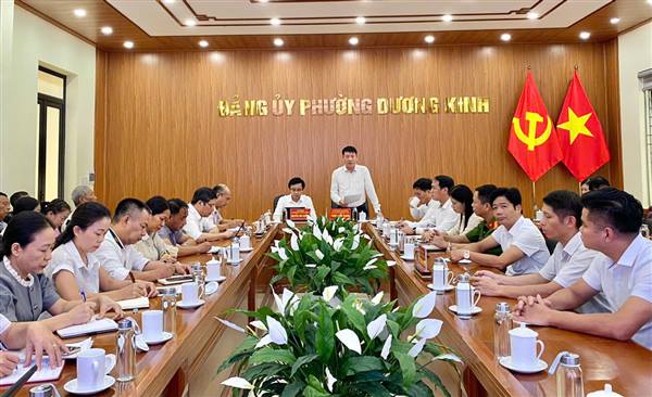 Đảng ủy phường Dương Kinh tổ chức Hội nghị sơ kết công tác kiểm tra, giám sát và thi hành kỷ luật Đảng 9 tháng, triển khai nhiệm vụ 3 tháng cuối năm 2025