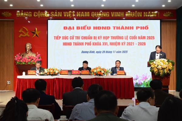 Phường Dương Kinh tổ chức Hội nghị tiếp xúc cử tri chuẩn bị kỳ họp thường lệ cuối năm 2025 HĐND thành phố 