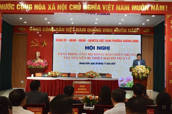 Phường Dương Kinh phát động ủng hộ đồng bào miền Trung – Tây Nguyên bị thiệt hại do mưa lũ