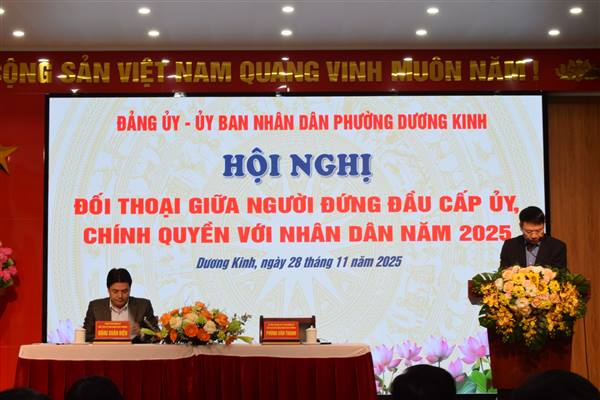 Đảng ủy - UBND phường Dương Kinh tổ chức Hội nghị đối thoại với Nhân dân năm 2025 