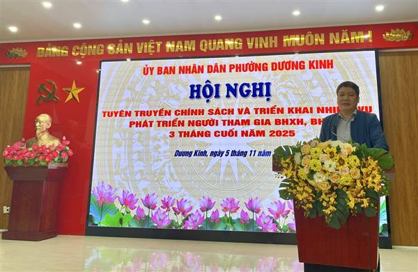 Phường Dương Kinh tổ chức hội nghị tuyên truyền chính sách và triển khai nhiệm vụ phát triển người tham gia BHXH, BHYT 3 tháng cuối năm 2025