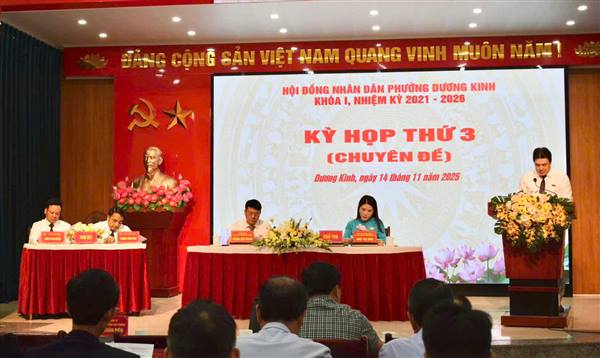 Hội đồng nhân dân phường Dương Kinh tổ chức Kỳ họp thứ 3 (Chuyên đề) khoá I, nhiệm kỳ 2021 - 2026