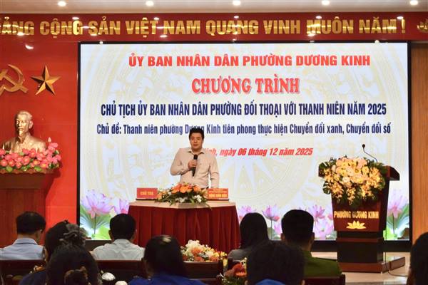 UBND phường Dương Kinh tổ chức Chương trình Chủ tịch UBND phường đối thoại với thanh niên năm 2025 