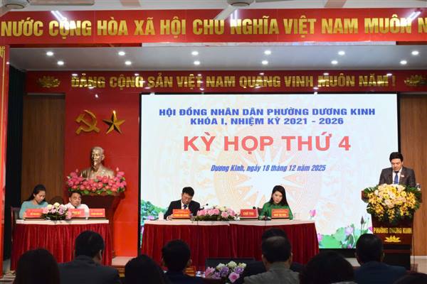 Kỳ họp thứ 4 HĐND phường Dương Kinh khóa I: Đánh giá toàn diện năm 2025, tạo nền tảng cho phát triển bền vững giai đoạn 2026–2030