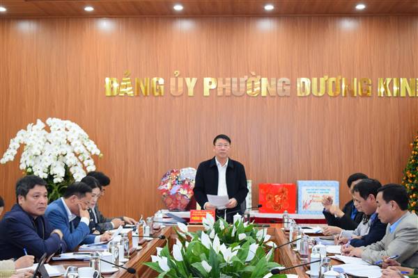 Ban Thường vụ Đảng ủy phường Dương Kinh tổ chức Hội nghị công bố quyết định công tác cán bộ, sơ kết công tác tháng 01/2026