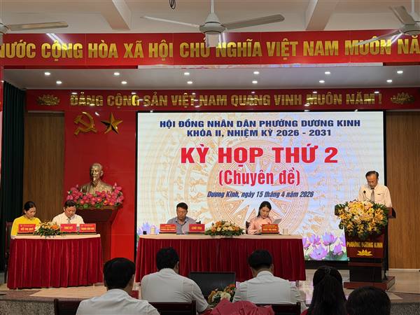 Công bố các quyết định kiện toàn bộ máy tổ chức HĐND phường Dương Kinh khóa II, nhiệm kỳ 2026 - 2031