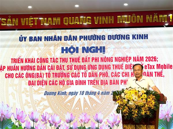 Phường Dương Kinh tổ chức Hội nghị triển khai thu thuế đất phi nông nghiệp và tập huấn eTax Mobile