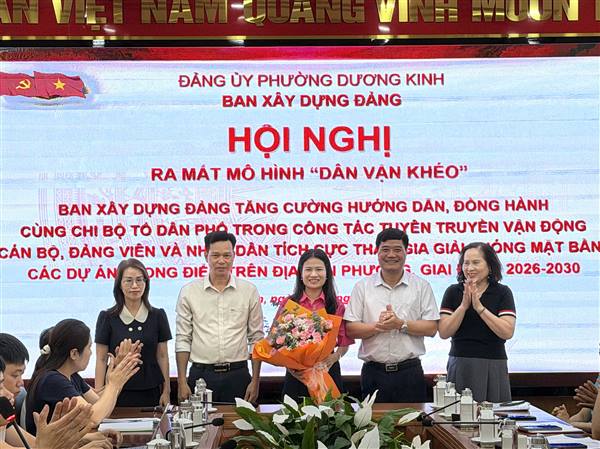 Ban Xây dựng Đảng phường Dương Kinh ra mắt mô hình “Dân vận khéo” giai đoạn 2026–2030