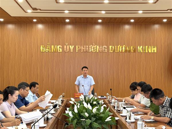 Ban Thường vụ Đảng ủy phường Dương Kinh sơ kết công tác 6 tháng đầu năm, triển khai nhiệm vụ trọng tâm 6 tháng cuối năm 2026