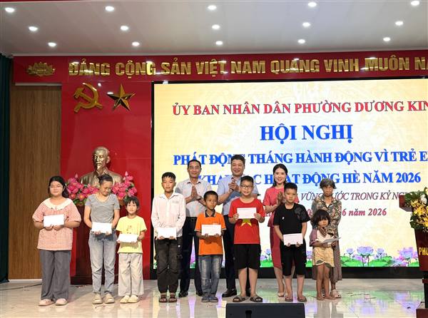 Phường Dương Kinh phát động tháng hành động vì trẻ em, khai mạc hoạt động hè năm 2026 