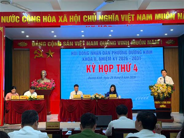 HĐND phường Dương Kinh tổ chức thành công Kỳ họp thứ 4 khóa II, nhiệm kỳ 2026-2031