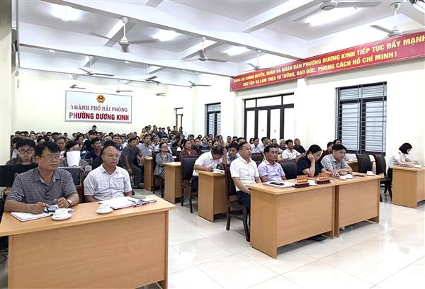 UBND phường Dương Kinh tổ chức họp phổ biến chủ trương thu hồi đất, bồi thường, hỗ trợ, tái định cư Dự án đường bộ cao tốc Ninh Bình - Hải Phòng (CT.08) 