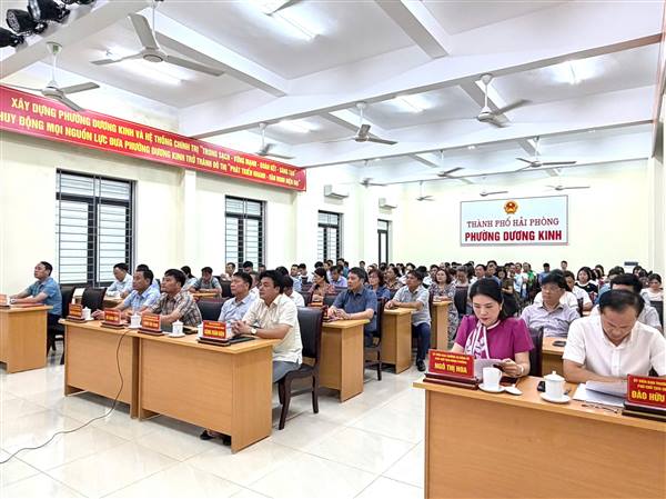 Phường Dương Kinh tham dự Hội nghị trực tuyến toàn quốc quán triệt, triển khai thực hiện Nghị quyết Hội nghị lần thứ ba Ban Chấp hành Trung ương Đảng khóa XIV