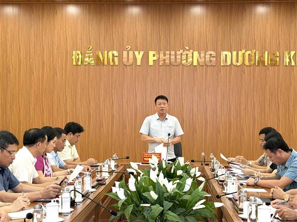 Đảng ủy phường Dương Kinh đánh giá kết quả thực hiện nhiệm vụ tháng 7, triển khai nhiệm vụ trọng tâm tháng 8 năm 2026