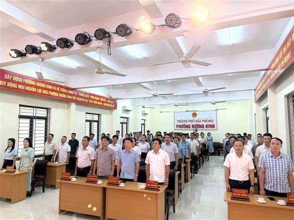 Lễ chào cờ tháng 7/2026: Phường Dương Kinh quyết tâm hoàn thành thắng lợi nhiệm vụ 6 tháng cuối năm