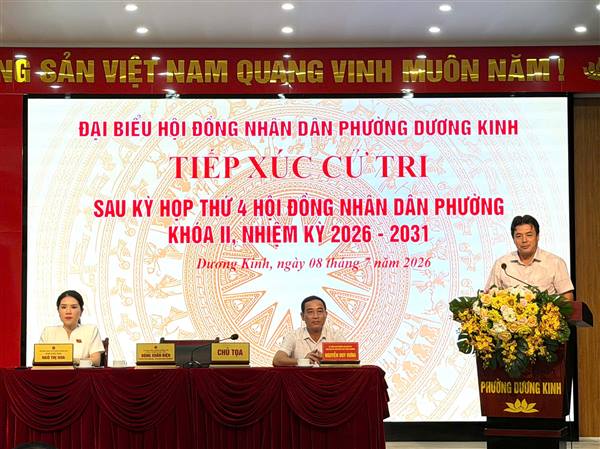 Phường Dương Kinh tổ chức tiếp xúc cử tri sau Kỳ họp thứ 4 HĐND phường khóa II