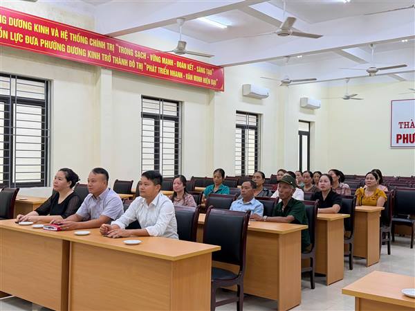 Hội Nông dân phường Dương Kinh tham dự Hội nghị trực tuyến toàn quốc quán triệt, triển khai thực hiện Nghị quyết Đại hội đại biểu toàn quốc Hội Nông dân Việt Nam lần thứ IX