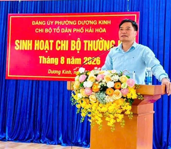 Đảng ủy phường Dương Kinh tổ chức sinh hoạt chi bộ thường kỳ (mẫu) tại chi bộ TDP Hải Hoà
