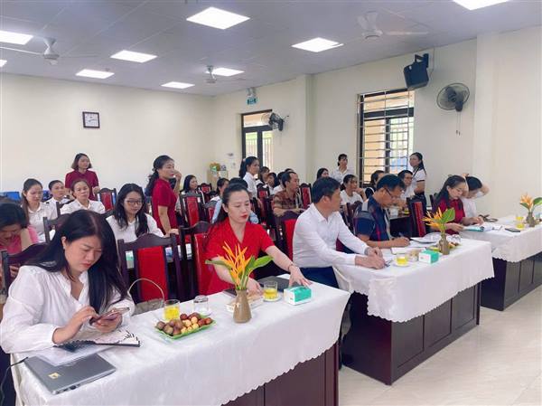 Trường Mầm non Hòa Nghĩa đón Đoàn đánh giá ngoài khảo sát chính thức phục vụ kiểm định chất lượng giáo dục và công nhận trường đạt chuẩn quốc gia