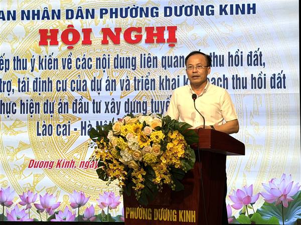 Phường Dương Kinh thông tin, triển khai công tác thu hồi đất phục vụ Dự án đường sắt Lào Cai – Hà Nội – Hải Phòng