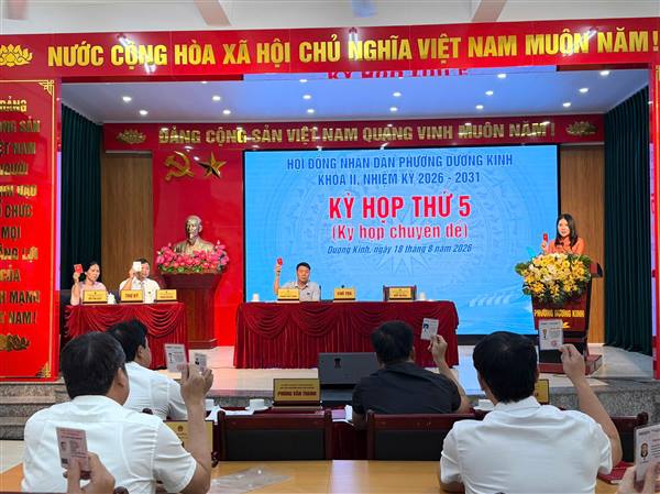 HĐND phường Dương Kinh thông qua nhiều nghị quyết quan trọng tại Kỳ họp thứ 5