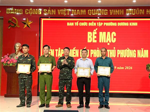 Phường Dương Kinh hoàn thành tốt diễn tập chiến đấu phòng thủ năm 2026