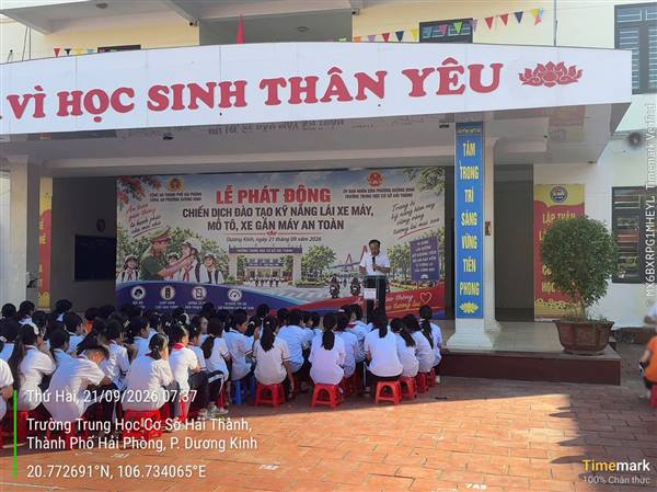 Phường Dương Kinh ra quân “Chiến dịch đào tạo kỹ năng lái xe mô tô, xe gắn máy an toàn”