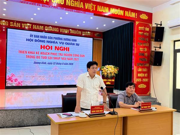 Phường Dương Kinh triển khai phúc tra nguồn công dân trong độ tuổi gọi nhập ngũ năm 2027 