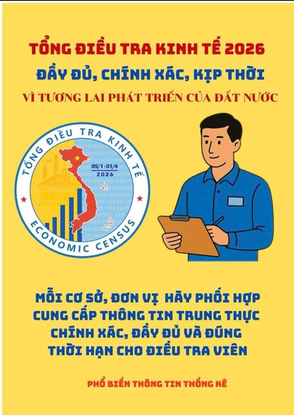 Tổng điều tra kinh tế trên phạm vi toàn quốc từ 5/1/2026