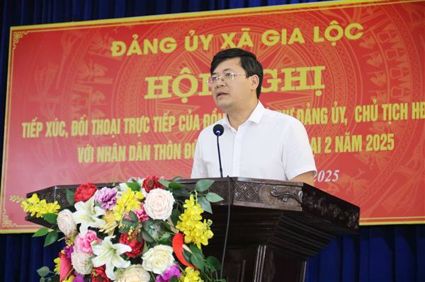 Bí thư Đảng uỷ xã Gia Lộc tiếp xúc, đối thoại trực tiếp với nhân dân thôn Đức Đại 1 và Đức Đại 2