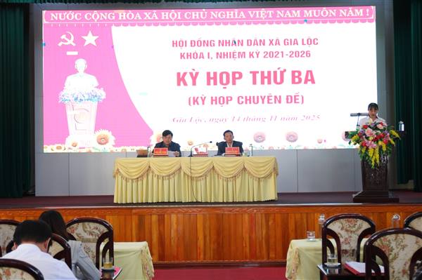 Kỳ họp thứ 3, kỳ họp chuyên đề Hội đồng nhân dân xã Gia Lộc khóa I thông qua 3 Nghị quyết về kinh tế - ngân sách và văn hoá – xã hội 
