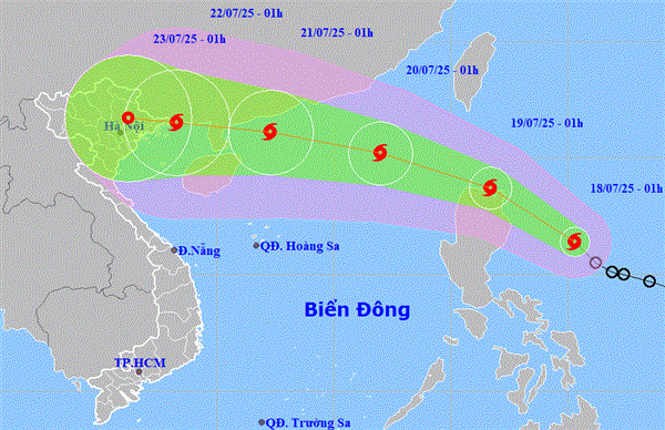 TIN BÃO TRÊN BIỂN ĐÔNG (CƠN BÃO WIPHA)
              (20h ngày 19/7/2025)