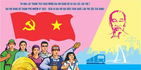 Nhiệt liệt chào mừng Đại hội đại biểu Đảng bộ xã Gia Lộc, lần thứ I, nhiệm kỳ 2025-2030