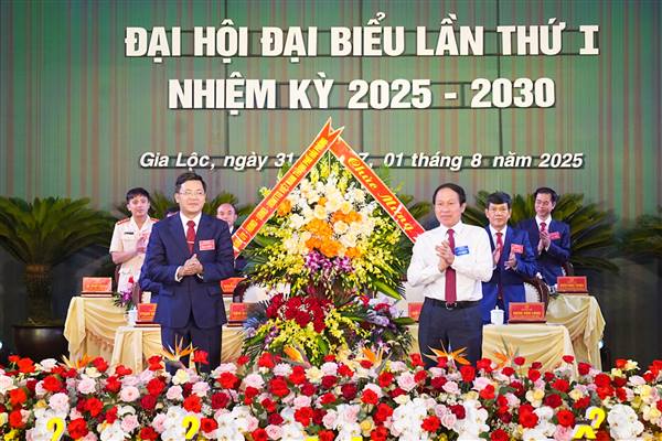Sáng 1/8, Đảng bộ xã Gia Lộc long trọng tổ chức phiên chính thức Đại hội đại biểu lần thứ I, nhiệm kỳ 2025-2030