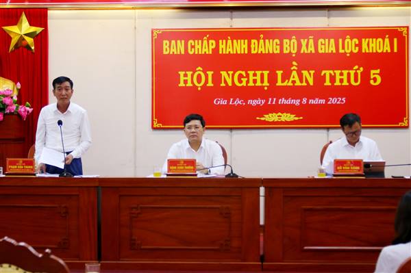 Hội nghị lần thứ 5 Ban chấp hành Đảng bộ xã Gia Lộc khoá I thành công tốt đẹp